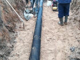 Строительство сети водопровода и канализации по ул. Широкая